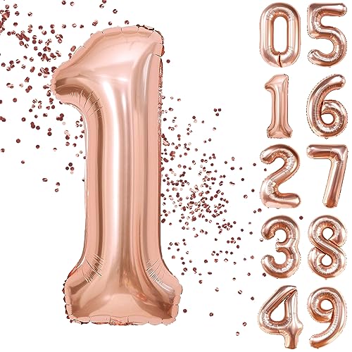 YuSaug Geburtstag Zahlen Luftballon, 40" Folienballon 0 to 9 Roségold Helium Ballon, Folienballon 3 XXL Riesen Folienballon Geburtstagsdeko Ballon Zahl Deko zum Geburtstag Fliegt mit Helium-1 YuSaug Geburtstag Zahlen Luftballon, 40" Folienballon 0 to 9 Roségold Helium Ballon, Folienballon 3 XXL Riesen Folienballon Geburtstagsdeko Ballon Zahl Deko zum Geburtstag Fliegt mit Helium-1 von YuSaug