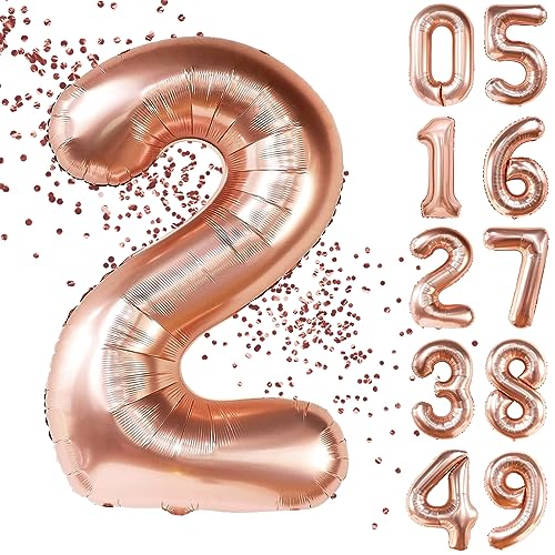 YuSaug Geburtstag Zahlen Luftballon, 40" Folienballon 0 to 9 Roségold Helium Ballon, Folienballon 3 XXL Riesen Folienballon Geburtstagsdeko Ballon Zahl Deko zum Geburtstag Fliegt mit Helium-2 YuSaug Geburtstag Zahlen Luftballon, 40" Folienballon 0 to 9 Roségold Helium Ballon, Folienballon 3 XXL Riesen Folienballon Geburtstagsdeko Ballon Zahl Deko zum Geburtstag Fliegt mit Helium-2 von YuSaug