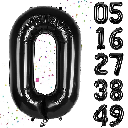 YuSaug Geburtstag Zahlen Luftballon, 40" Folienballon 0 to 9 Schwarz Helium Ballon, Folienballon 3 XXL Riesen Folienballon Geburtstagsdeko Ballon Zahl Deko zum Geburtstag Fliegt mit Helium-0 YuSaug Geburtstag Zahlen Luftballon, 40" Folienballon 0 to 9 Schwarz Helium Ballon, Folienballon 3 XXL Riesen Folienballon Geburtstagsdeko Ballon Zahl Deko zum Geburtstag Fliegt mit Helium-0 von YuSaug