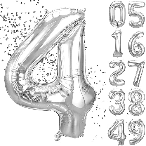 YuSaug Geburtstag Zahlen Luftballon, 40" Folienballon 0 to 9 Silber Helium Ballon, Folienballon 3 XXL Riesen Folienballon Geburtstagsdeko Ballon Zahl Deko zum Geburtstag Fliegt mit Helium-4 YuSaug Geburtstag Zahlen Luftballon, 40" Folienballon 0 to 9 Silber Helium Ballon, Folienballon 3 XXL Riesen Folienballon Geburtstagsdeko Ballon Zahl Deko zum Geburtstag Fliegt mit Helium-4 von YuSaug