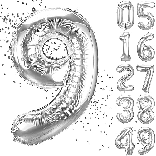 YuSaug Geburtstag Zahlen Luftballon, 40" Folienballon 0 to 9 Silber Helium Ballon, Folienballon 3 XXL Riesen Folienballon Geburtstagsdeko Ballon Zahl Deko zum Geburtstag Fliegt mit Helium-9 YuSaug Geburtstag Zahlen Luftballon, 40" Folienballon 0 to 9 Silber Helium Ballon, Folienballon 3 XXL Riesen Folienballon Geburtstagsdeko Ballon Zahl Deko zum Geburtstag Fliegt mit Helium-9 von YuSaug