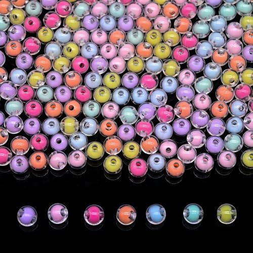 Süßigkeiten-Perlen für Schmuckherstellung, Freundschaftsarmbänder, Bastelbedarf, Charm-Perlen, 8 mm, rund, 200 Stück Süßigkeiten-Perlen für Schmuckherstellung, Freundschaftsarmbänder, Bastelbedarf, Charm-Perlen, 8 mm, rund, 200 Stück von YuSheng