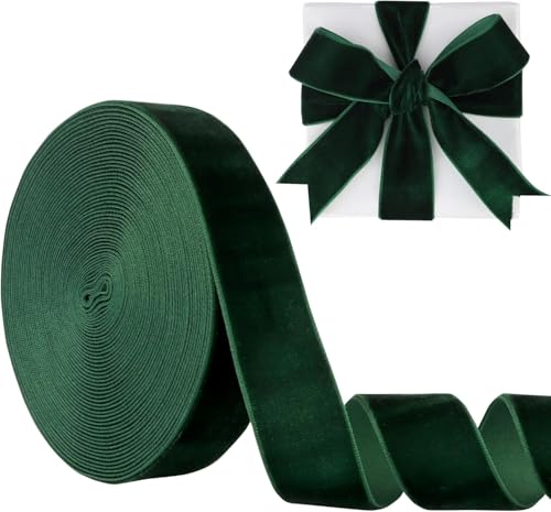 YuXinCat Geschenkband, 1 Zoll Samtband 10 Yards, Eingleisiges Samtband in Dunkelgrün-165, Ideal für Weihnachtsbaum Dekoration, Geschenke, Blumensträuße, Hochzeiten und DIY Bastelprojekte YuXinCat Geschenkband, 1 Zoll Samtband 10 Yards, Eingleisiges Samtband in Dunkelgrün-165, Ideal für Weihnachtsbaum Dekoration, Geschenke, Blumensträuße, Hochzeiten und DIY Bastelprojekte von YuXinCat