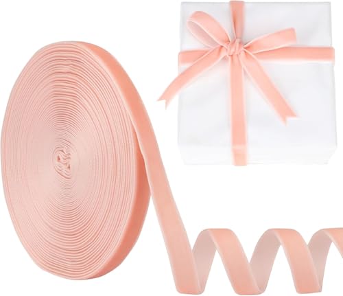 YuXinCat Geschenkband, 1 Zoll Samtband 10 Yards, Eingleisiges Samtband in Erröten-359, Ideal für Weihnachtsbaum Dekoration, Geschenke, Blumensträuße, Hochzeiten und DIY Bastelprojekte von YuXinCat