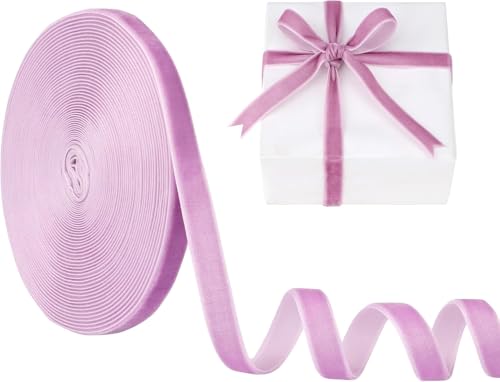 YuXinCat Geschenkband, 1 Zoll Samtband 10 Yards, Eingleisiges Samtband in Hellviolett-82, Ideal für Weihnachtsbaum Dekoration, Geschenke, Blumensträuße, Hochzeiten und DIY Bastelprojekte von YuXinCat