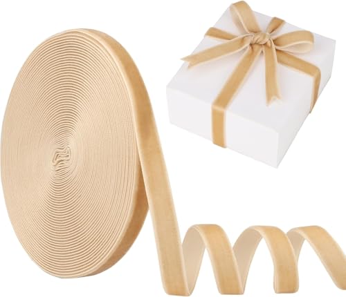 YuXinCat Geschenkband, 1 Zoll Samtband 10 Yards, Eingleisiges Samtband in Khaki-102, Ideal für Weihnachtsbaum Dekoration, Geschenke, Blumensträuße, Hochzeiten und DIY Bastelprojekte YuXinCat Geschenkband, 1 Zoll Samtband 10 Yards, Eingleisiges Samtband in Khaki-102, Ideal für Weihnachtsbaum Dekoration, Geschenke, Blumensträuße, Hochzeiten und DIY Bastelprojekte von YuXinCat
