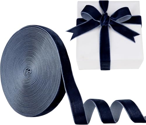 YuXinCat Geschenkband, 1 Zoll Samtband 10 Yards, Eingleisiges Samtband in Marineblau-195, Ideal für Weihnachtsbaum Dekoration, Geschenke, Blumensträuße, Hochzeiten und DIY Bastelprojekte YuXinCat Geschenkband, 1 Zoll Samtband 10 Yards, Eingleisiges Samtband in Marineblau-195, Ideal für Weihnachtsbaum Dekoration, Geschenke, Blumensträuße, Hochzeiten und DIY Bastelprojekte von YuXinCat