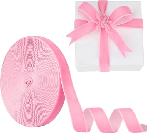 YuXinCat Geschenkband, 1 Zoll Samtband 10 Yards, Eingleisiges Samtband in Rosa-10, Ideal für Weihnachtsbaum Dekoration, Geschenke, Blumensträuße, Hochzeiten und DIY Bastelprojekte YuXinCat Geschenkband, 1 Zoll Samtband 10 Yards, Eingleisiges Samtband in Rosa-10, Ideal für Weihnachtsbaum Dekoration, Geschenke, Blumensträuße, Hochzeiten und DIY Bastelprojekte von YuXinCat