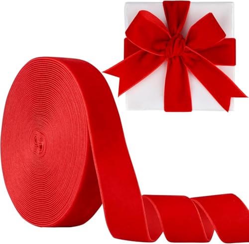 YuXinCat Geschenkband, 1 Zoll Samtband 10 Yards, Eingleisiges Samtband in Rot-131, Ideal für Weihnachtsbaum Dekoration, Geschenke, Blumensträuße, Hochzeiten und DIY Bastelprojekte YuXinCat Geschenkband, 1 Zoll Samtband 10 Yards, Eingleisiges Samtband in Rot-131, Ideal für Weihnachtsbaum Dekoration, Geschenke, Blumensträuße, Hochzeiten und DIY Bastelprojekte von YuXinCat