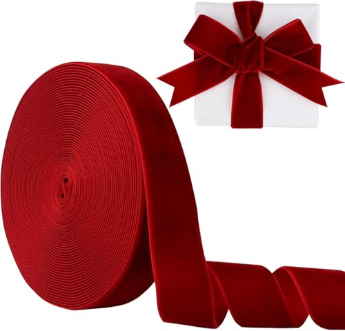 YuXinCat Geschenkband, 1 Zoll Samtband 10 Yards, Eingleisiges Samtband in Wein-239, Ideal für Weihnachtsbaum Dekoration, Geschenke, Blumensträuße, Hochzeiten und DIY Bastelprojekte YuXinCat Geschenkband, 1 Zoll Samtband 10 Yards, Eingleisiges Samtband in Wein-239, Ideal für Weihnachtsbaum Dekoration, Geschenke, Blumensträuße, Hochzeiten und DIY Bastelprojekte von YuXinCat