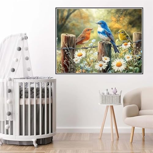 Malen Nach Zahlen Blume Malen Nach Zahlen erwachsene klein 30x40cm Vogel DIY Ölgemälde Leinwand Bastelset mit 3 Pinseln und Acrylfarben, Kreativ Geschenke für Frauen Home Wand Décor, Ohne Rahmen l-579 von Yuammgxi