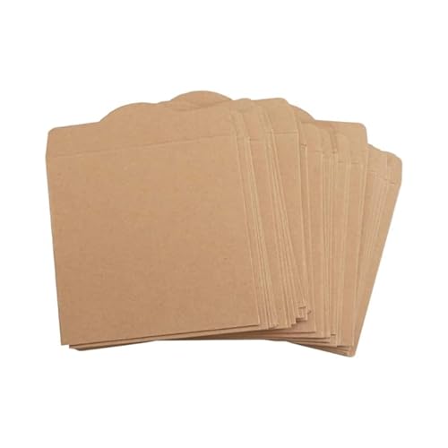 CD-/DVD-Hüllen aus Karton, Retro-Stil, Braun, 25 Stück (Innenmaße 13 x 13 cm) von YuanHolumid