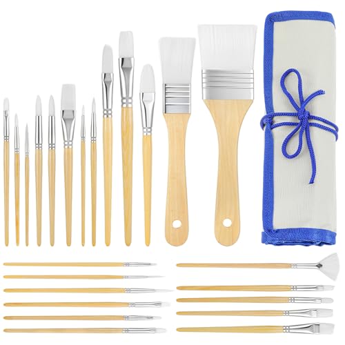 24-teiliges Nylon-Pinsel-Set für Acrylmalerei, komplettes professionelles Acrylfarben-Pinsel-Set für Künstler von Yuanan