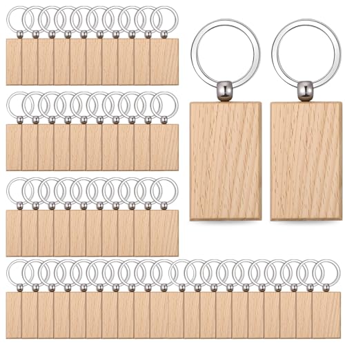 50 Stück Schlüsselanhänger aus Holz, unlackiert, für Heimwerker, Lasergravur, Basteln, Geschenkherstellung, rechteckige Form 50 Stück Schlüsselanhänger aus Holz, unlackiert, für Heimwerker, Lasergravur, Basteln, Geschenkherstellung, rechteckige Form von Yuanan
