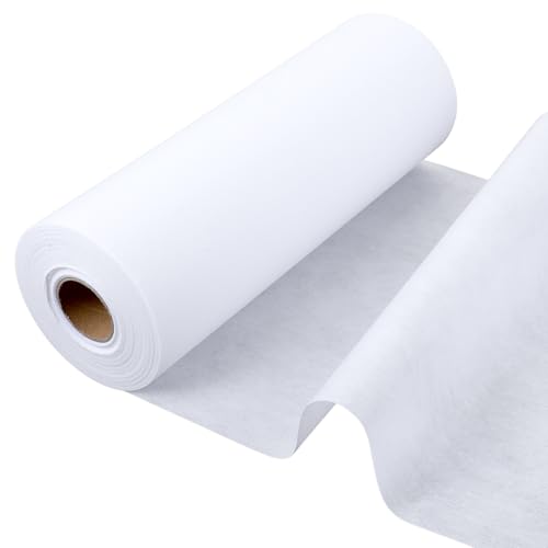 Hochwertiger weißer aufschmelzbarer Einlagenstoff zum Nähen, 2,4 m Vlies-Vlies zum Aufbügeln zum Basteln und Quilten, schmelzbare Fleece-Einlage für Nährolle, leicht zu schneiden (30 cm) von Yuanan
