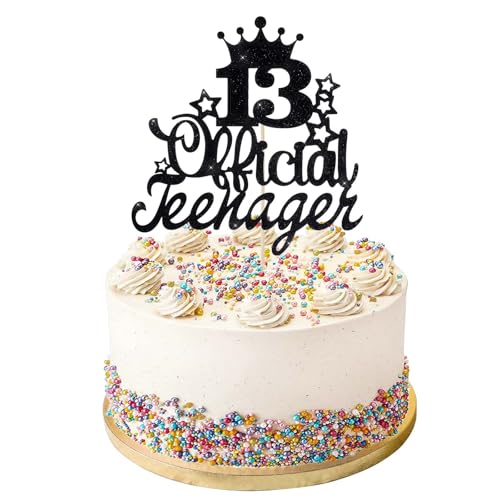 Kuchendekoration zum 13. Geburtstag, Kuchendekoration für 13. Geburtstag, lustige Party-Dekoration für 13. Geburtstag, Partydekoration (schwarz) von Yuanan