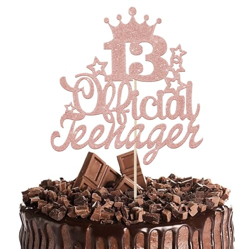 Kuchendekoration zum 13. Geburtstag, Kuchendekoration für 13. Geburtstag, lustige Party-Dekoration für 13. Geburtstag, Roségold Kuchendekoration zum 13. Geburtstag, Kuchendekoration für 13. Geburtstag, lustige Party-Dekoration für 13. Geburtstag, Roségold von Yuanan