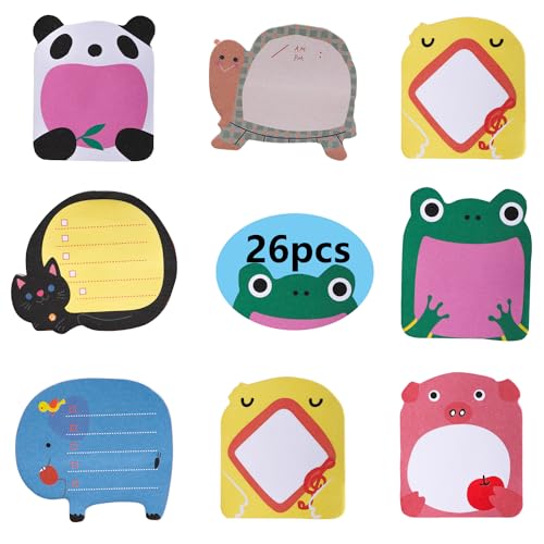 26 Packungen Bunt Cartoon Haftnotizen Klebezettel, Tiere Sticky Notes, Klein Selbstklebende Haftnotizzettel Notizblöcke für Kinder Studenten Geschenke Büro Memo Notizen 26 Packungen Bunt Cartoon Haftnotizen Klebezettel, Tiere Sticky Notes, Klein Selbstklebende Haftnotizzettel Notizblöcke für Kinder Studenten Geschenke Büro Memo Notizen von YuanbaoTt