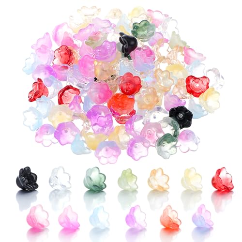 Yuanchu 120 Stück Glockenblumenperlen, gemischte Farben Glasperlen Zum AuffäDeln, süße Perlen mit Farbverlauf Glockenblumen Kristallperlen Diy BastelzubehöR für Armbänder Halsketten Ohrringe Armbänder Yuanchu 120 Stück Glockenblumenperlen, gemischte Farben Glasperlen Zum AuffäDeln, süße Perlen mit Farbverlauf Glockenblumen Kristallperlen Diy BastelzubehöR für Armbänder Halsketten Ohrringe Armbänder von Yuanchu