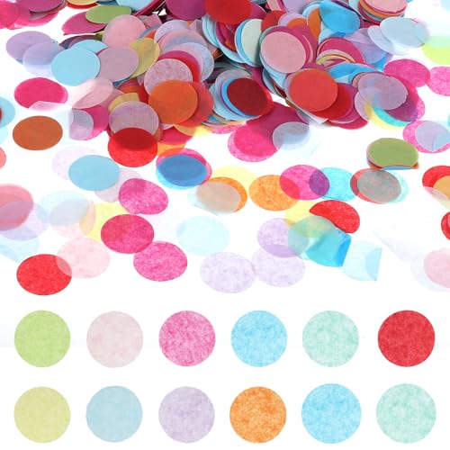 Yuanchu 6000 Stück Konfetti,2.5cm Konfetti Bunt 50g Konfetti Geburtstag Hochzeit Mehrfarbig Runde Streudeko Tisch Deko Papier Konfetti für Karneval Weihnachten Taufe Baby Shower Deko(farbe) von Yuanchu