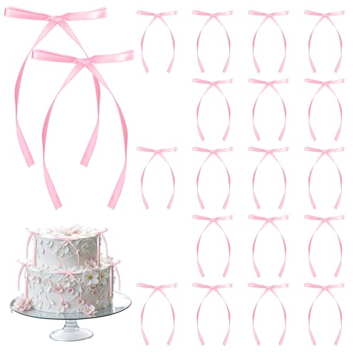 Yuanchu Cupcake-Topper mit Schleife, 20 Stück, Geburtstagsschleife, kokett, rosa Schleife, hoher Fuß, Vintage-Stil, Ballon-Wand, Hochzeit, Party, Brautkuchen, Verlobung, Dessert, Dekorationen, 6,9 x Yuanchu Cupcake-Topper mit Schleife, 20 Stück, Geburtstagsschleife, kokett, rosa Schleife, hoher Fuß, Vintage-Stil, Ballon-Wand, Hochzeit, Party, Brautkuchen, Verlobung, Dessert, Dekorationen, 6,9 x von Yuanchu