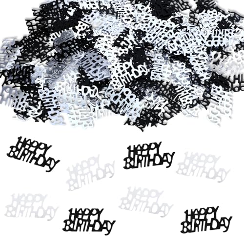 Yuanchu 500 Stück Happy Birthday Konfetti, Tischdeko Geburtstag Deko Silber Schwarz Glitzer Geburtstagsdeko Tisch happy birthday Confetti Luftschlangen Streudeko Geburtstag Frau Mann Yuanchu 500 Stück Happy Birthday Konfetti, Tischdeko Geburtstag Deko Silber Schwarz Glitzer Geburtstagsdeko Tisch happy birthday Confetti Luftschlangen Streudeko Geburtstag Frau Mann von Yuanchu