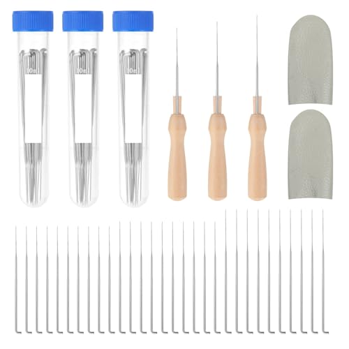 Yuanchu Nadelfilz Set, 60 Stück Filznadeln zum Trockenfilzen mit Nadeln in 3 Größen Nadelgriffe aus Holz Wollfilznadel Werkzeug mit Nadelflaschen und Fingerbett Filznadel für Anfänger oder Profis Yuanchu Nadelfilz Set, 60 Stück Filznadeln zum Trockenfilzen mit Nadeln in 3 Größen Nadelgriffe aus Holz Wollfilznadel Werkzeug mit Nadelflaschen und Fingerbett Filznadel für Anfänger oder Profis von Yuanchu