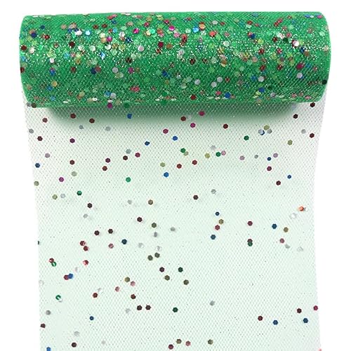 Yuanchuan Pailletten-Tüll-Rollen, Regenbogen-Glitzer, 15,2 cm x 9,1 m, Farbe für Tischläufer, Stuhl, Schärpe, Schleife, Haustier-Tutu, Rock, Nähen, Basteln, Stoff, Hochzeit, Geburtstag, Geschenkband Yuanchuan Pailletten-Tüll-Rollen, Regenbogen-Glitzer, 15,2 cm x 9,1 m, Farbe für Tischläufer, Stuhl, Schärpe, Schleife, Haustier-Tutu, Rock, Nähen, Basteln, Stoff, Hochzeit, Geburtstag, Geschenkband von Yuanchuan