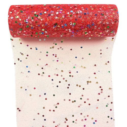 Yuanchuan Pailletten-Tüll-Rollen, Regenbogen-Glitzer, 15,2 cm x 9,1 m, Tüll-Rollen, Stoff, Tutu für DIY Röcke, Hochzeit, Geschenkverpackung, Nähen, Basteln, Schleife, Brautdekorationen Yuanchuan Pailletten-Tüll-Rollen, Regenbogen-Glitzer, 15,2 cm x 9,1 m, Tüll-Rollen, Stoff, Tutu für DIY Röcke, Hochzeit, Geschenkverpackung, Nähen, Basteln, Schleife, Brautdekorationen von Yuanchuan