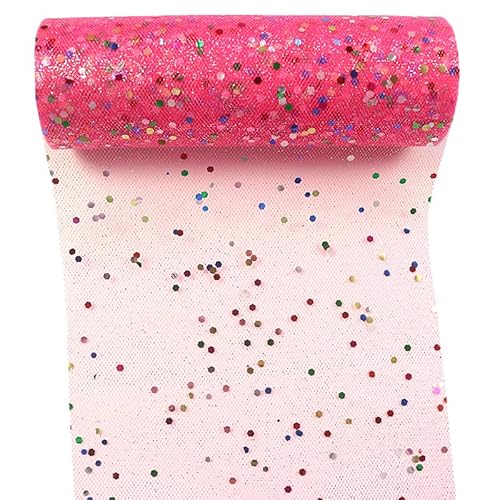 Yuanchuan Pailletten-Tüll-Rollen, Regenbogen-Glitzer, 15,2 cm x 9,1 m, für Tischläufer, Stuhl, Schärpe, Haustier-Tutu, Rock, Nähen, Basteln, Stoff, Hochzeit, Einhorn, Halloween, Party, Geschenkband Yuanchuan Pailletten-Tüll-Rollen, Regenbogen-Glitzer, 15,2 cm x 9,1 m, für Tischläufer, Stuhl, Schärpe, Haustier-Tutu, Rock, Nähen, Basteln, Stoff, Hochzeit, Einhorn, Halloween, Party, Geschenkband von Yuanchuan