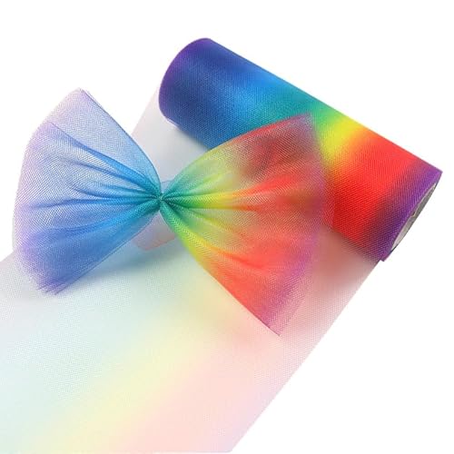 Yuanchuan Regenbogen-Glitzer-Tüllrollen, 15,2 cm x 9,1 m, für Tischläufer, Stuhl, Schärpe, Haustier-Tutu, Rock, Nähen, Basteln, Stoff, Hochzeit, Geburtstag, Geschenkband (Farbverlauf, Regenbogen) Yuanchuan Regenbogen-Glitzer-Tüllrollen, 15,2 cm x 9,1 m, für Tischläufer, Stuhl, Schärpe, Haustier-Tutu, Rock, Nähen, Basteln, Stoff, Hochzeit, Geburtstag, Geschenkband (Farbverlauf, Regenbogen) von Yuanchuan