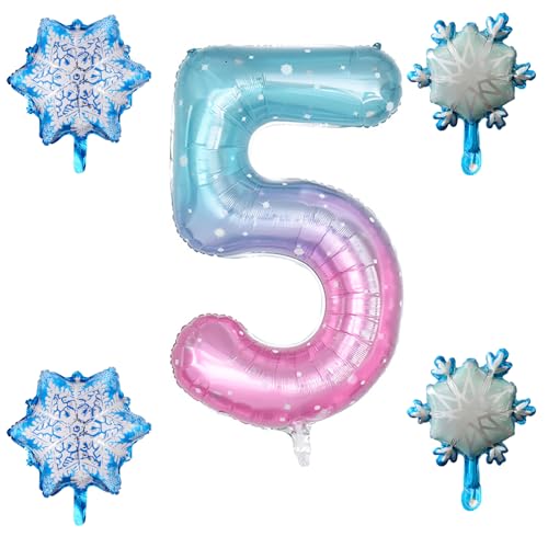 Yuannee Geburtstag Zahlen Luftballon 5 Jahre,5 PCS Balloon Geburtstag Zahlen Farbverlauf Luftballon 5 Jahre Blau Rosa Luftballon Zahl 5 Schneeflocken Folienballons Farbverlauf Riesen Folienballon Yuannee Geburtstag Zahlen Luftballon 5 Jahre,5 PCS Balloon Geburtstag Zahlen Farbverlauf Luftballon 5 Jahre Blau Rosa Luftballon Zahl 5 Schneeflocken Folienballons Farbverlauf Riesen Folienballon von Yuannee