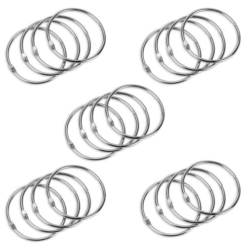 Yuannee Metall-Buchringe 30 MM,20 PCS Silber Hochwertige Binderringe Metallbinderinge Loseblatt Notizbuch für Karteikarten Loseblatt Sammlungen Notizbücher Scrapbooks und Mehr von Yuannee