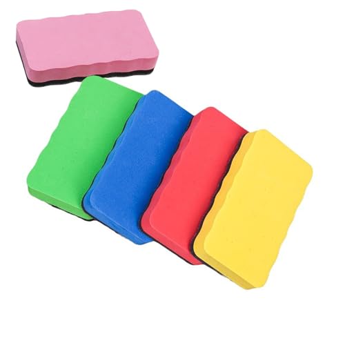 Yuannee Whiteboard Schwämme Magnetisch,5 PCS Whiteboard Schwämme Radiergummi mit Dickem Filzpad Tafelschwamm Abwaschbar Farbig Whiteboard Eraser für Notiztafeln von Yuannee