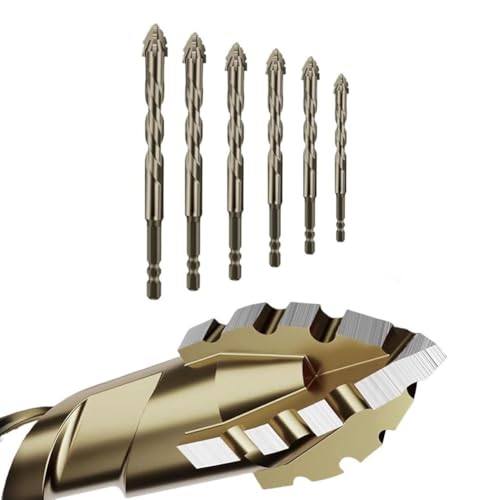 6 Stück 4 Flöten Sägezahn-Exzenterbohrer-Set, 4/5/6/8/10/12 mm, Hartmetall-Mehrmaterial-Bohren für Holz, Metall, Stein, Glas, Beton 6 Stück 4 Flöten Sägezahn-Exzenterbohrer-Set, 4/5/6/8/10/12 mm, Hartmetall-Mehrmaterial-Bohren für Holz, Metall, Stein, Glas, Beton von Yuanpgky