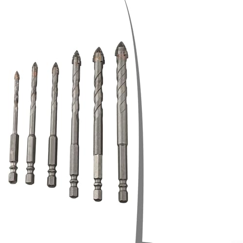 6-teiliges Exzenter-Dreieck-Bohrer-Set mit vierschneidigem Sechskant-Schaft, Hartmetall, glattes Präzisionsbohren in Glas, Fliesen, Hartplastik, Granit 6-teiliges Exzenter-Dreieck-Bohrer-Set mit vierschneidigem Sechskant-Schaft, Hartmetall, glattes Präzisionsbohren in Glas, Fliesen, Hartplastik, Granit von Yuanpgky