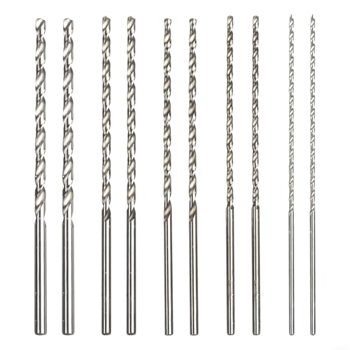 HSS-Bohrer-Set, extra lang, 150 mm, Hochgeschwindigkeitsstahlbohrer für Metall, Holz und Kunststoff, für viele elektrische Bohrmaschinen und Bohrmaschinen, 10 Stück HSS-Bohrer-Set, extra lang, 150 mm, Hochgeschwindigkeitsstahlbohrer für Metall, Holz und Kunststoff, für viele elektrische Bohrmaschinen und Bohrmaschinen, 10 Stück von Yuanpgky