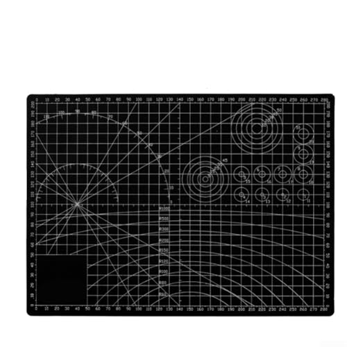 Yuanpgky Bastelschneidematte, selbstheilend, doppelseitige Schneidematte, wasserdicht, 3 mm Tiefe, Quilten, Nähen, Scrapbooking, Stoff und Papierbasteln (A-2 schwarz) von Yuanpgky
