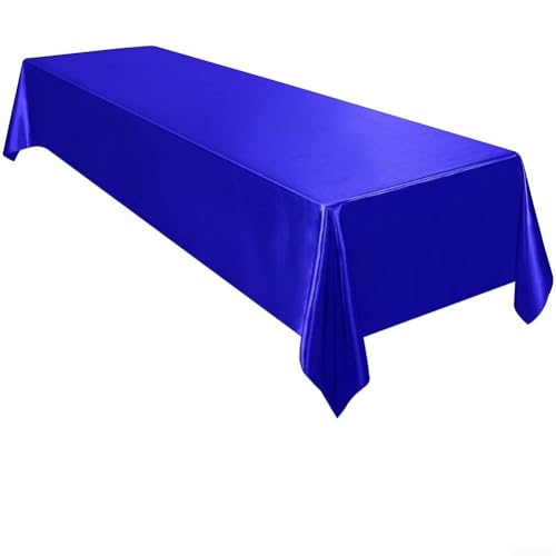 Yuanpgky Elegant Event Essentials – Rechteckige Satin-Tischdecke – Tischdecke für Zuhause, Buffettisch, Urlaub, Bankett, Abendessen, Hochzeitsveranstaltungen, Messen (blau) von Yuanpgky