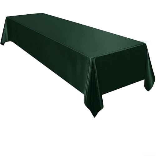 Yuanpgky Elegant Event Essentials – Rechteckige Satin-Tischdecke – Tischdecke für Zuhause, Buffettisch, Urlaub, Bankett, Abendessen, Hochzeitsveranstaltungen, Messen (grün) von Yuanpgky