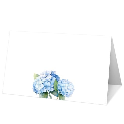 Hortensien-Tischkarten für Tischsitze, blaue Blumenhochzeits-Namens-Tischkarte, Zeltkarten für Geburtstag, Brautparty, Babyparty, Empfang, Abendessen, Party-Dekorationen, A15, 25 Stück Hortensien-Tischkarten für Tischsitze, blaue Blumenhochzeits-Namens-Tischkarte, Zeltkarten für Geburtstag, Brautparty, Babyparty, Empfang, Abendessen, Party-Dekorationen, A15, 25 Stück von Yuansail