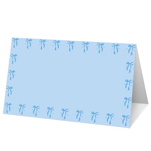 Tischkarten mit Schleife, blaue Hochzeitsname, Tischkarte, Zeltkarten für Geburtstag, Brautparty, Babyparty, Empfang, Abendessen, Party-Dekorationen, A20, 25 Stück Tischkarten mit Schleife, blaue Hochzeitsname, Tischkarte, Zeltkarten für Geburtstag, Brautparty, Babyparty, Empfang, Abendessen, Party-Dekorationen, A20, 25 Stück von Yuansail