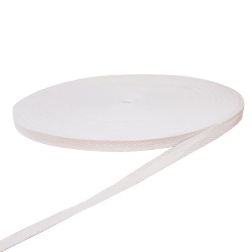 1 Rolle Baumwoll-Twill-Band, 10 mm x 45 m, weiches, natürliches weißes Twill-Gurtband, Nähen, Fischgräten-Rolle, Gurtband für Heimwerker, Handwerk 1 Rolle Baumwoll-Twill-Band, 10 mm x 45 m, weiches, natürliches weißes Twill-Gurtband, Nähen, Fischgräten-Rolle, Gurtband für Heimwerker, Handwerk von Yuanyifenglin