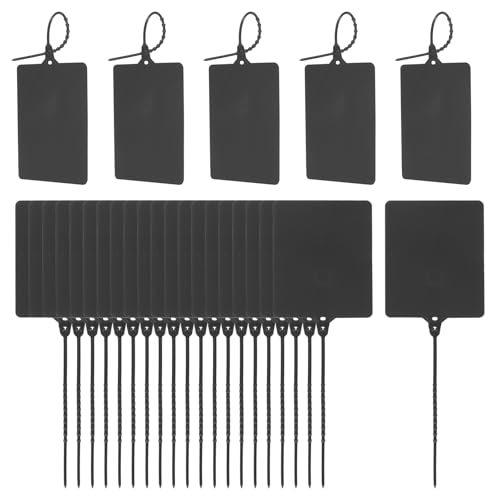 100 Stück blanko wasserdichte Kunststoffanhänger, Siegel, Versandanhänger mit Kabelbinder, Produktidentifikationsetiketten, 7,9 x 9,9 cm (schwarz) von Yuanyifenglin