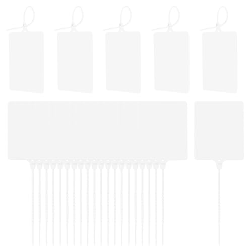 100 Stück blanko wasserdichte Kunststoffanhänger, Siegel, Versandanhänger mit Kabelbinder, Produktidentifikationsetiketten, 7,9 x 9,9 cm (weiß) von Yuanyifenglin