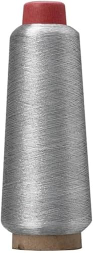3200M Metallic Stickgarn, Glitzer Polyester Nähgarn für Nähmaschine, Kreuzstich (Silber) von Yuanyifenglin