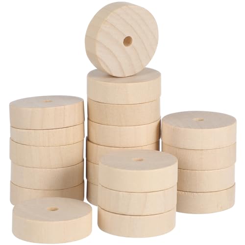 40 Stück Holz-Bastelräder, Mini-Holzräder mit 5 mm Loch für DIY-Holz-Bastelprojekte von Yuanyifenglin