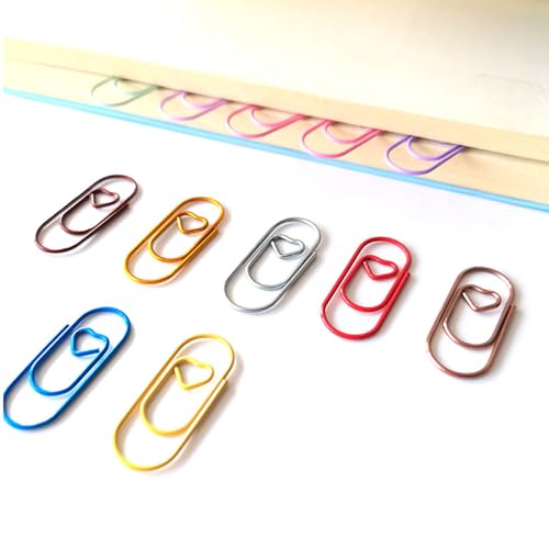 50 Stück Herz-Büroklammern, Metall, Mini-Farbe, dekorative Büroklammern für Büro, Schule, Zuhause, Schreibtisch-Organizer, Dokumente, Notizen, Organisation 50 Stück Herz-Büroklammern, Metall, Mini-Farbe, dekorative Büroklammern für Büro, Schule, Zuhause, Schreibtisch-Organizer, Dokumente, Notizen, Organisation von Yuanyifenglin