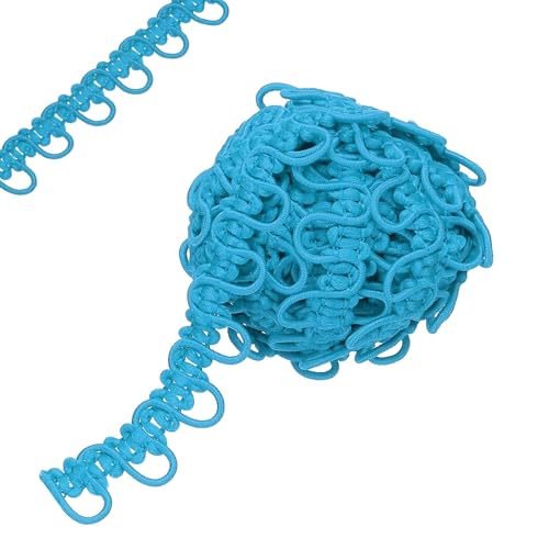 Geflochtene Borte mit elastischer Knopfschlaufe, 1,6 cm Knopflochband, Korsett, Stretch-Spitzenkordel zum Nähen, DIY Kleider, Basteln (Blau, 4,7 m) von Yuanyifenglin