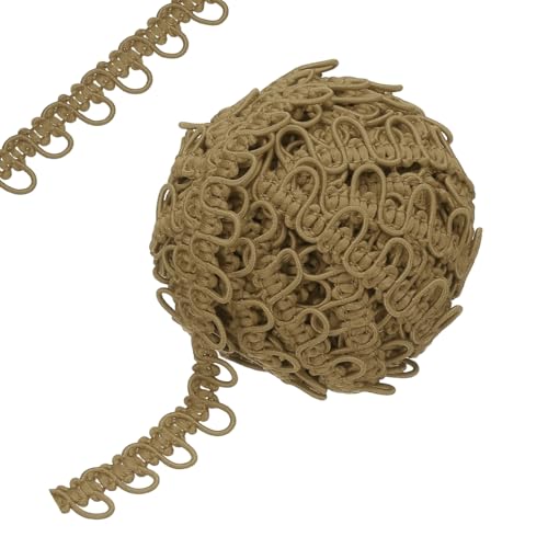 Geflochtene Borte mit elastischer Knopfschlaufe, 1,6 cm Knopflochband, Korsett, Stretch-Spitzenkordel zum Nähen, DIY Kleider, Basteln (Khaki, 12 Yard) von Yuanyifenglin